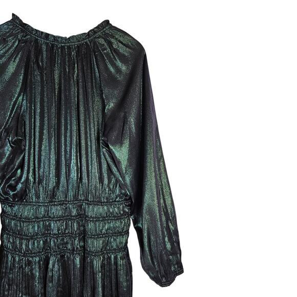 Current Air Womens Metallic Green Long Sleeve Medium Mini Dress Date Night Chic - Picture 10 of 15